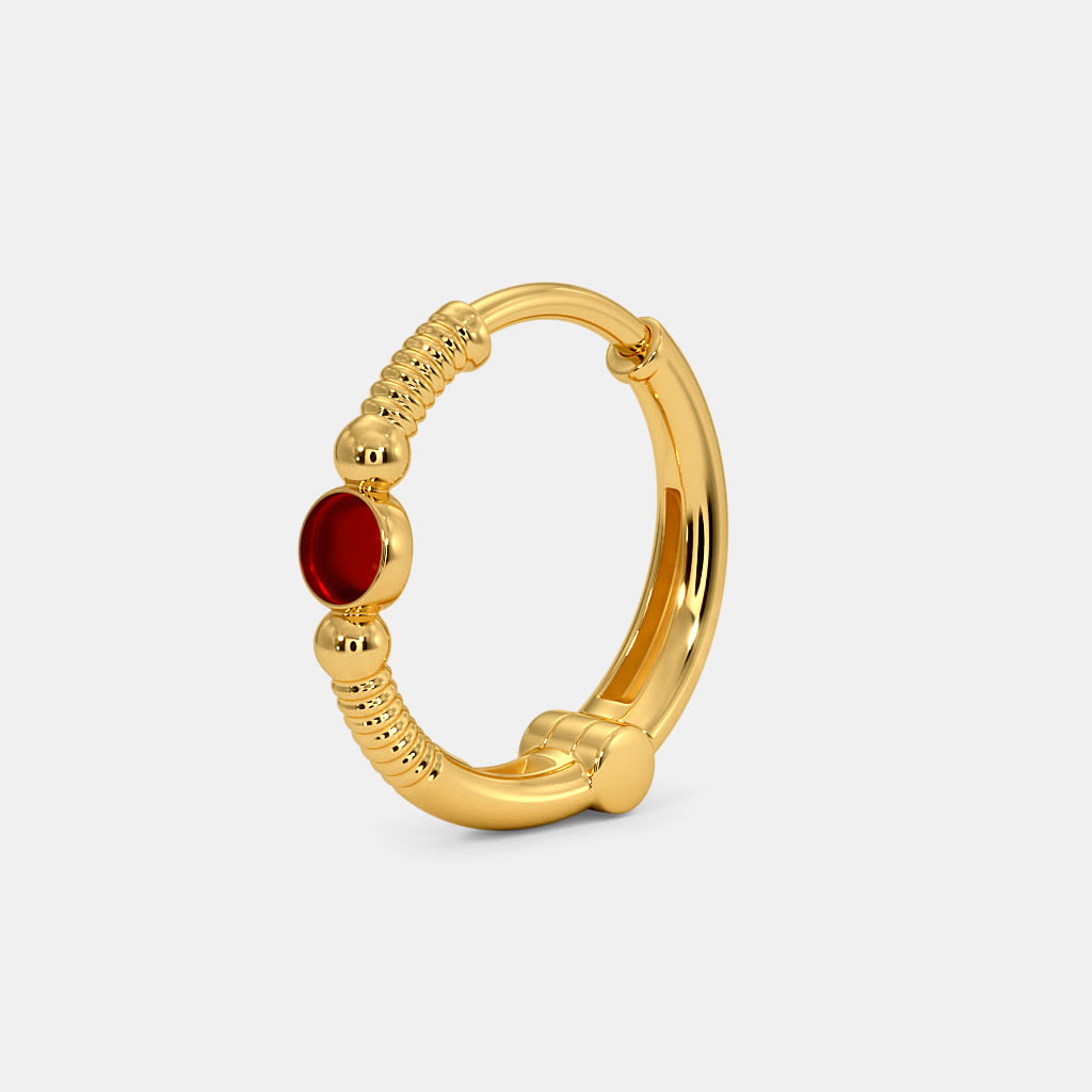 Crimson Orbit Nose Pin