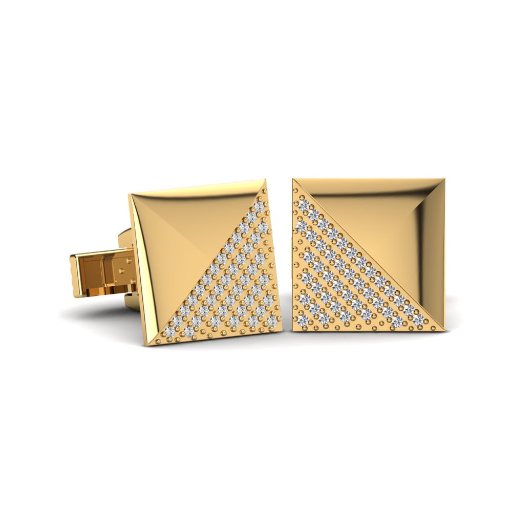 Golden Diagonal Cufflinks