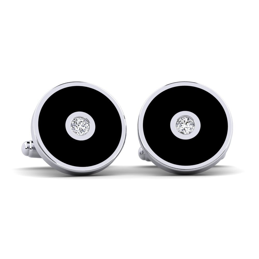 Noir Silver Centre Cufflinks