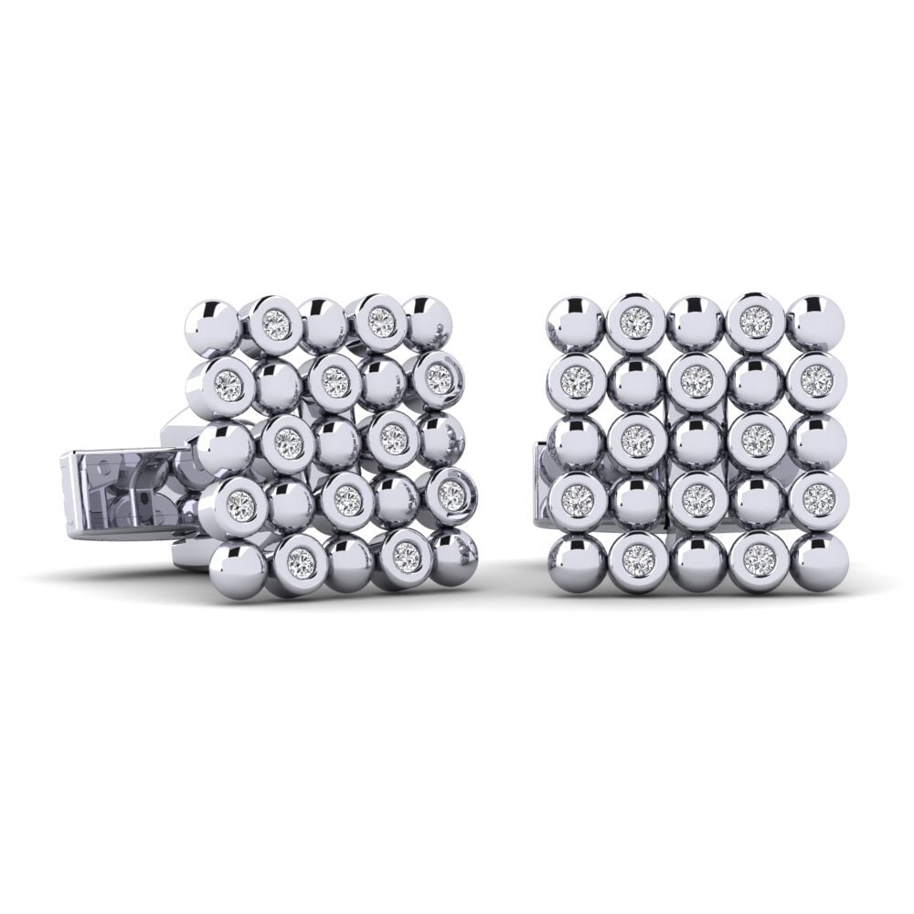 Silver Bead Mosaic Cufflinks