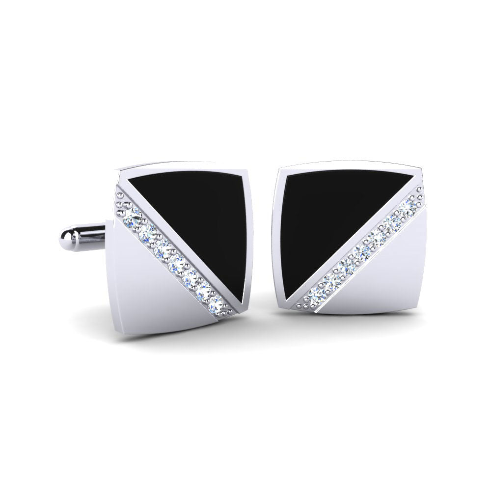 Noir Silver Divide Cufflinks