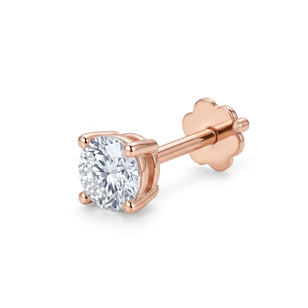 Blush Solitaire Nose Pin