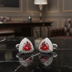 Crimson Teardrop Cufflinks