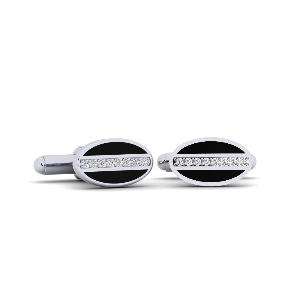 Noir Oval Horizon Cufflinks