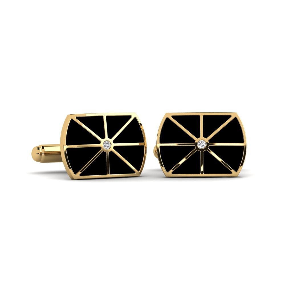 Noir Golden Spokes Cufflinks