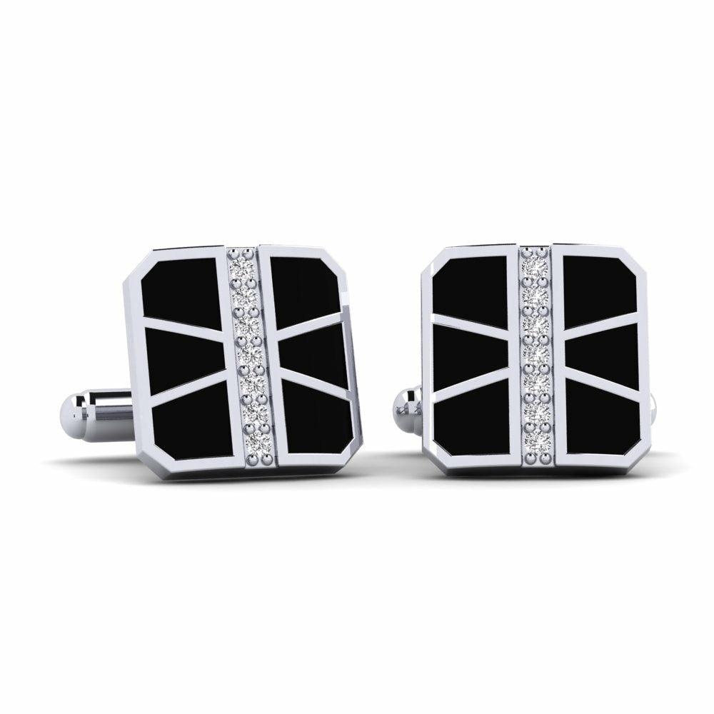 Noir Silver Splay Cufflinks