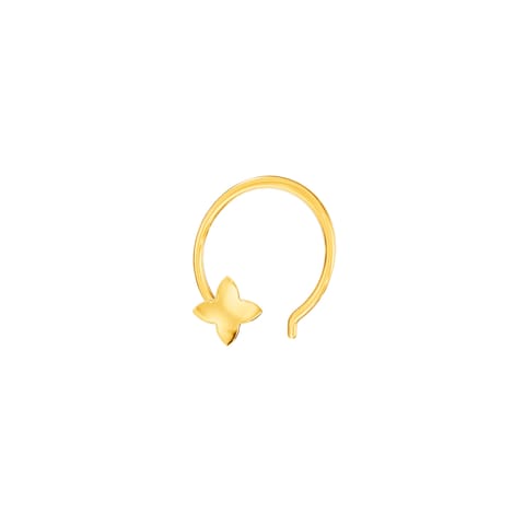 Golden Clover Hoop Nose Pin