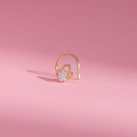 Heartflower Hoop Nose Pin