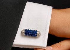Cobalt Baton Cufflinks