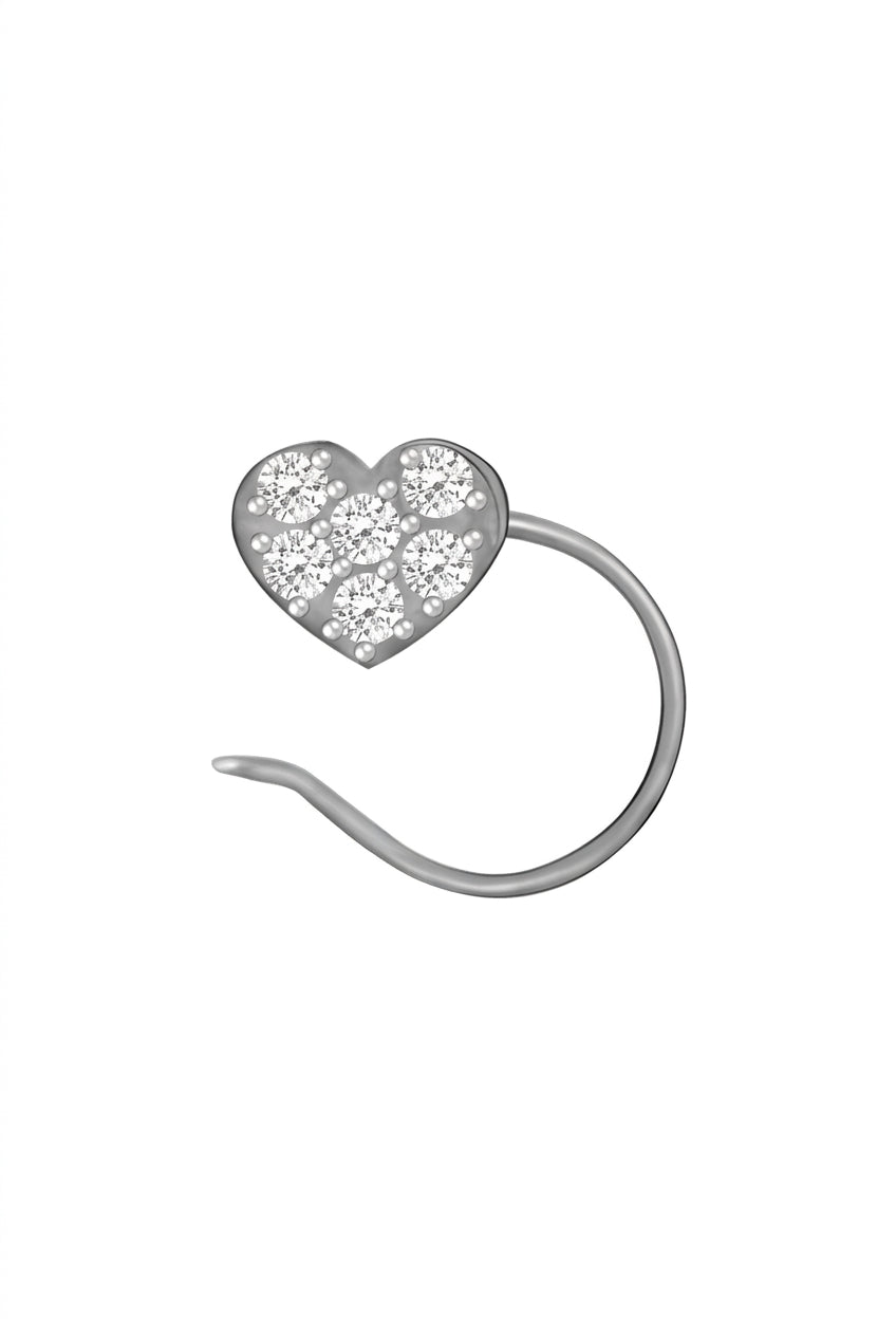 Starlit Heart Nose Pin