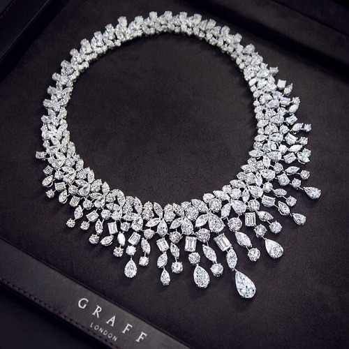 a broad necklace with repeating clustered details