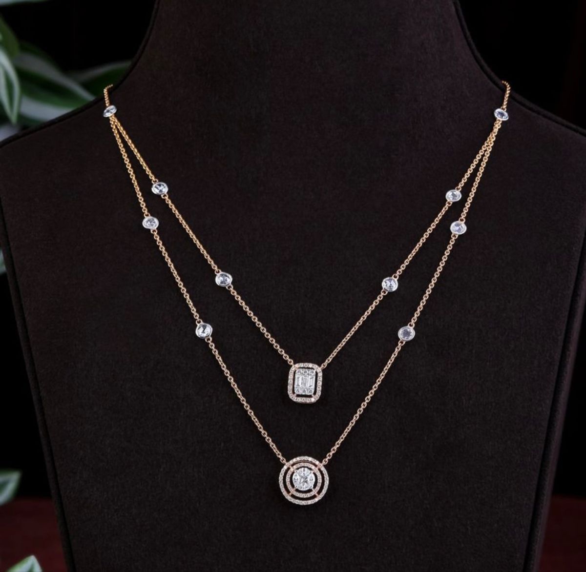 two fine chains with geometric center details