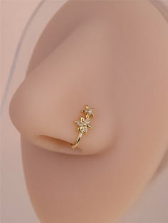 Twin Blossom Loop Nose Pin