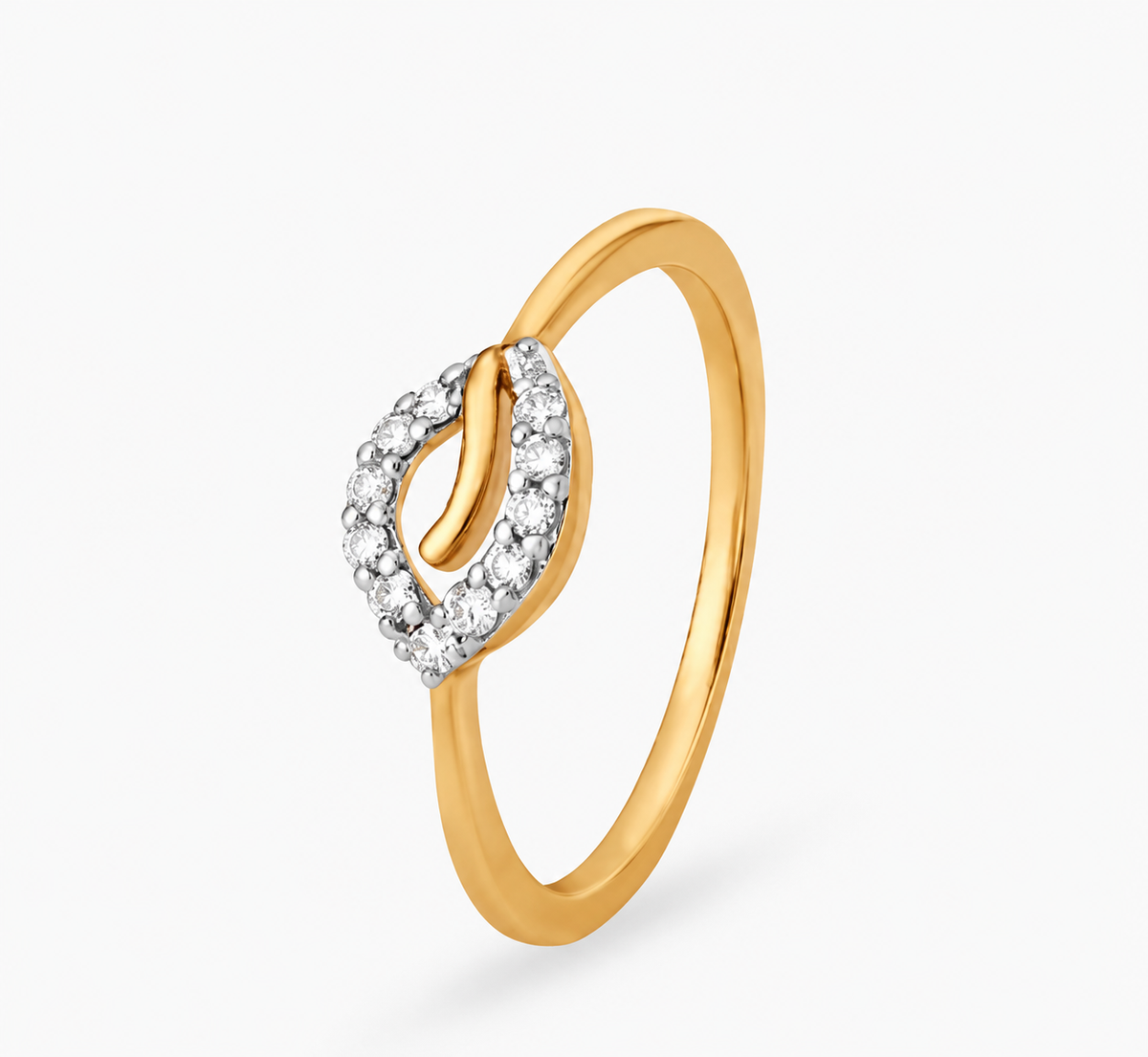 A line of clear accents traces an open teardrop loop above a slender yellow-coloured band.
