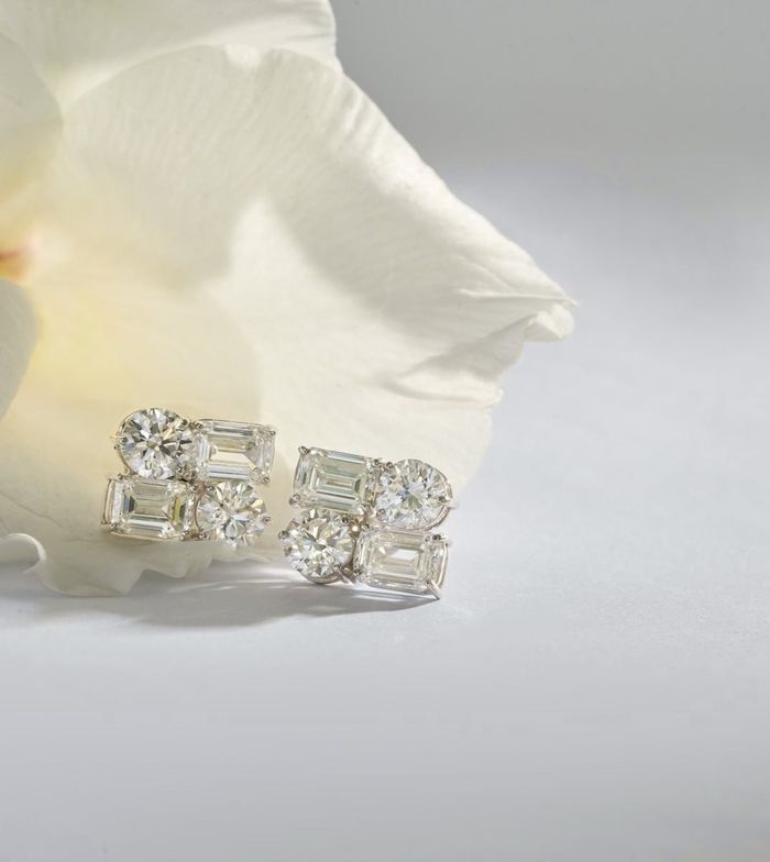 Diamond cluster earrings