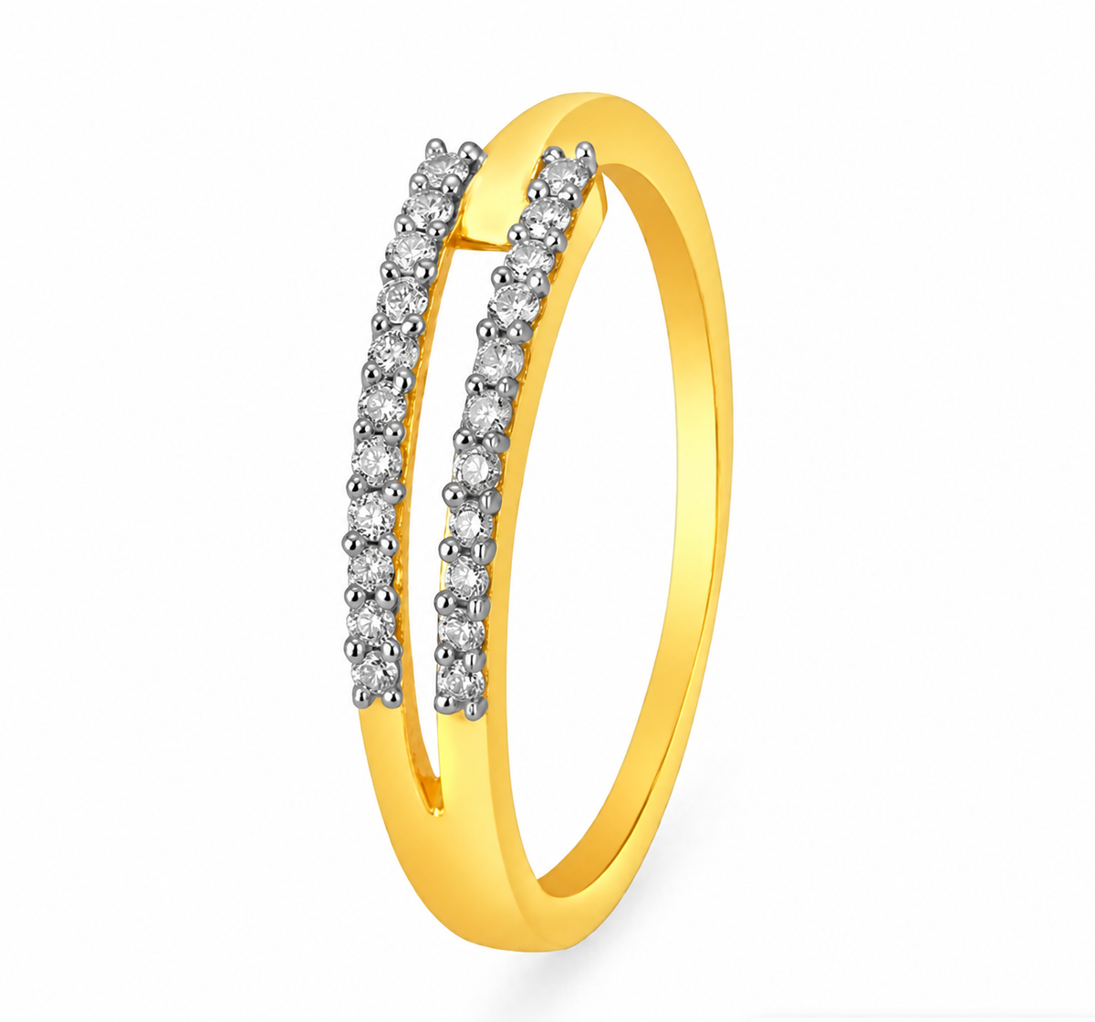 Two offset lines of clear accents create a light open arrangement above a yellow-coloured band.